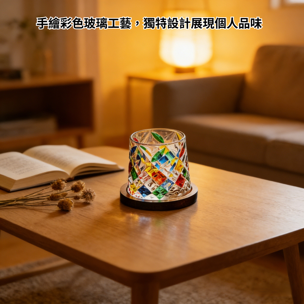 彩色手繪玻璃杯