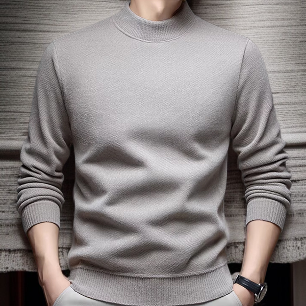 メンズ裏起毛クルーネックウールニットセーター