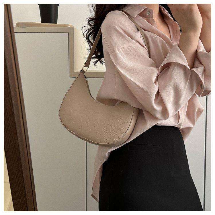 한국 스타일 빈티지 감성 만두 숄더백 여성 신상 유니크 디자인 겨드랑이백