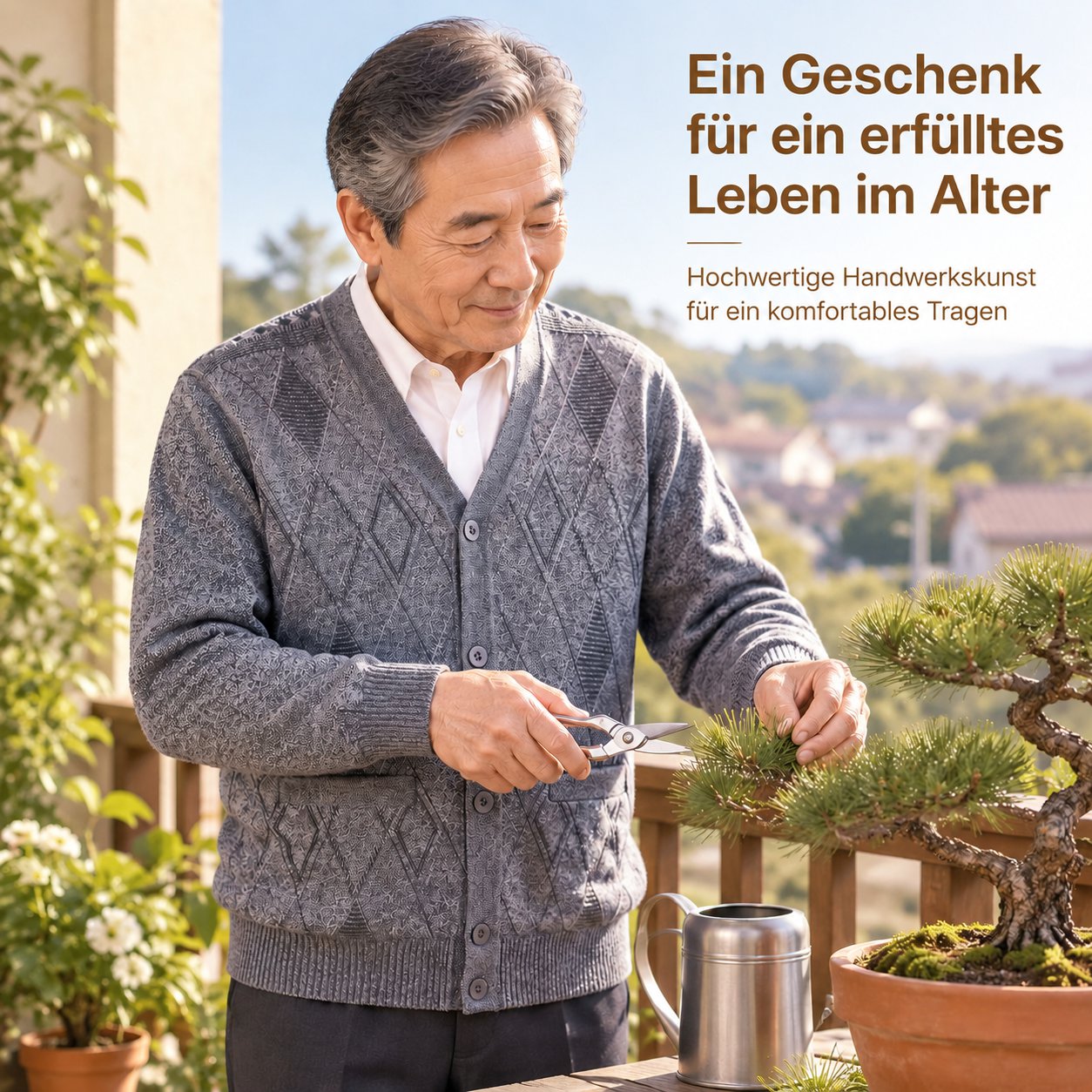 Herren Strick-Cardigan mit Fleece-Innenfutter