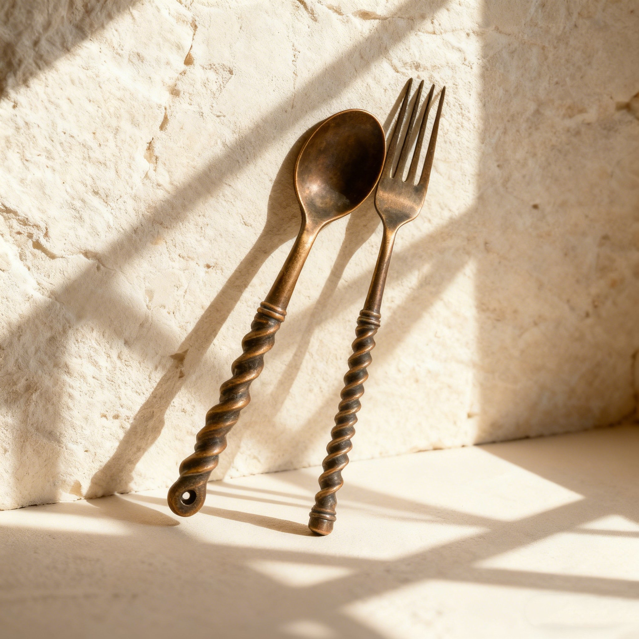  ชุดเครื่องใช้บนโต๊ะอาหารโลหะ (มีดและส้อม) 4 ชุด