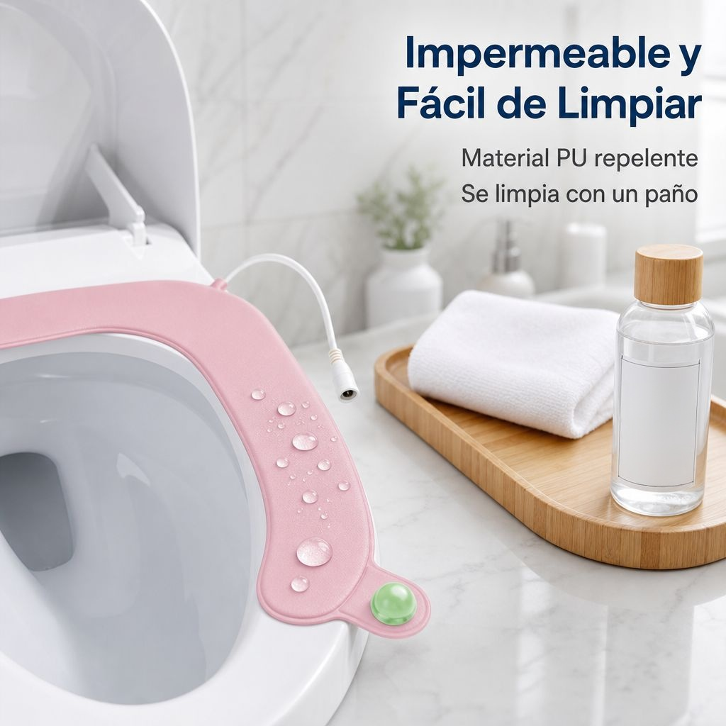 Funda de inodoro de alta gama para otoño e invierno, impermeable y calefactable para el hogar