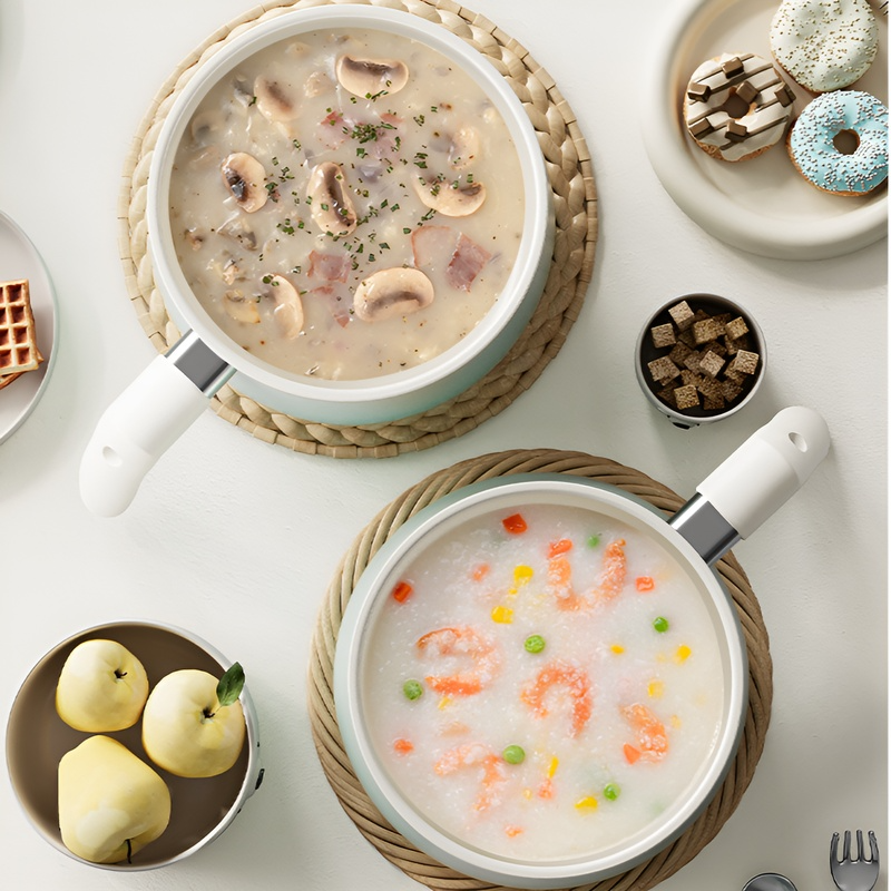 Fluorine-Free Gradient Blue Ceramic Milk Pan
