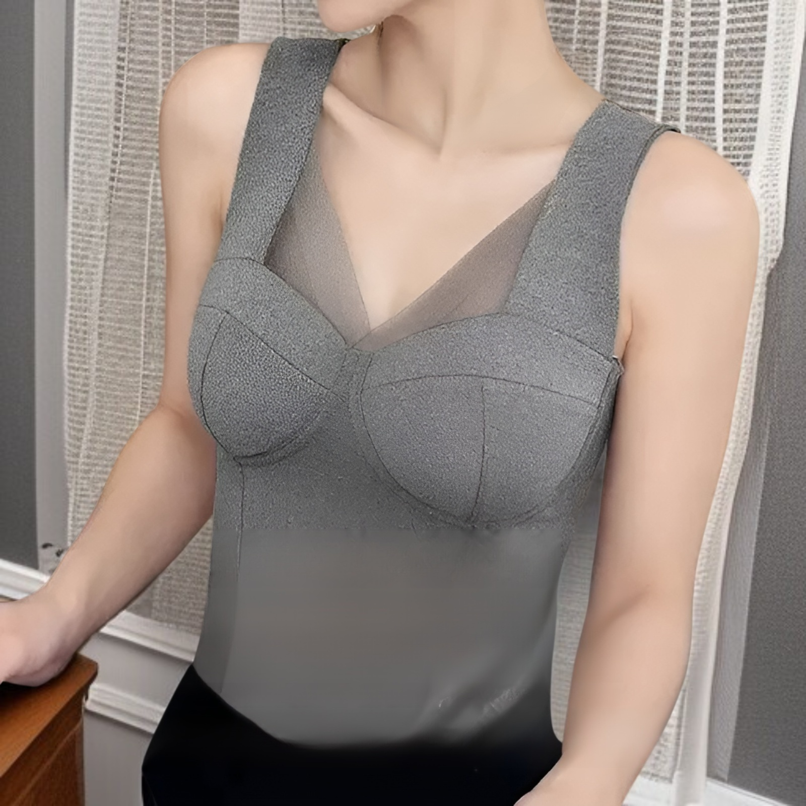 여성 가을 겨울 브라 일체형 보온 조끼