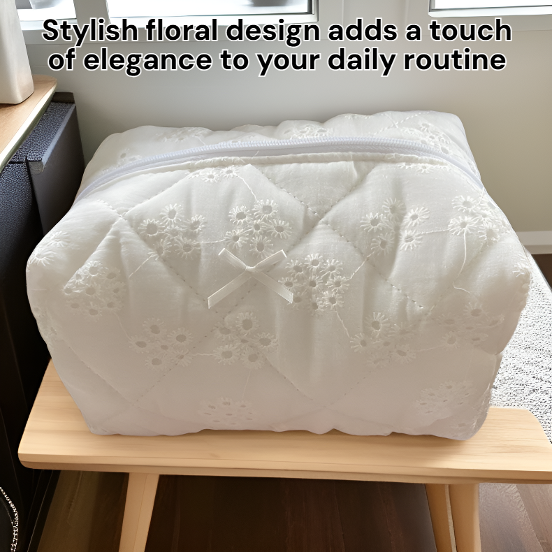 Portable Floral Toiletry Bag Women's Cosmetic Organizer