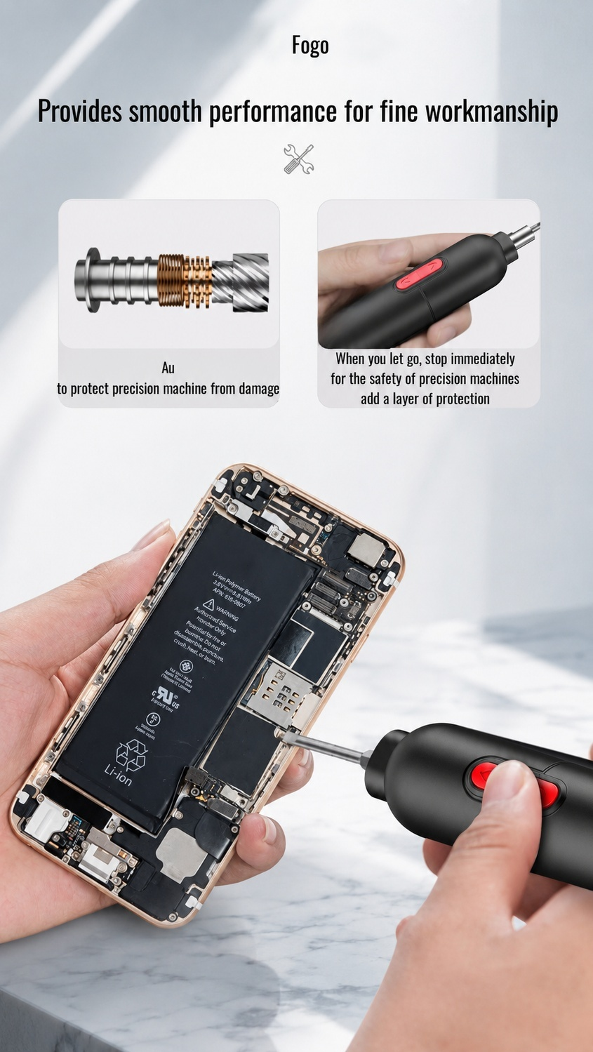 Cordless electric screwdriver with various attachments