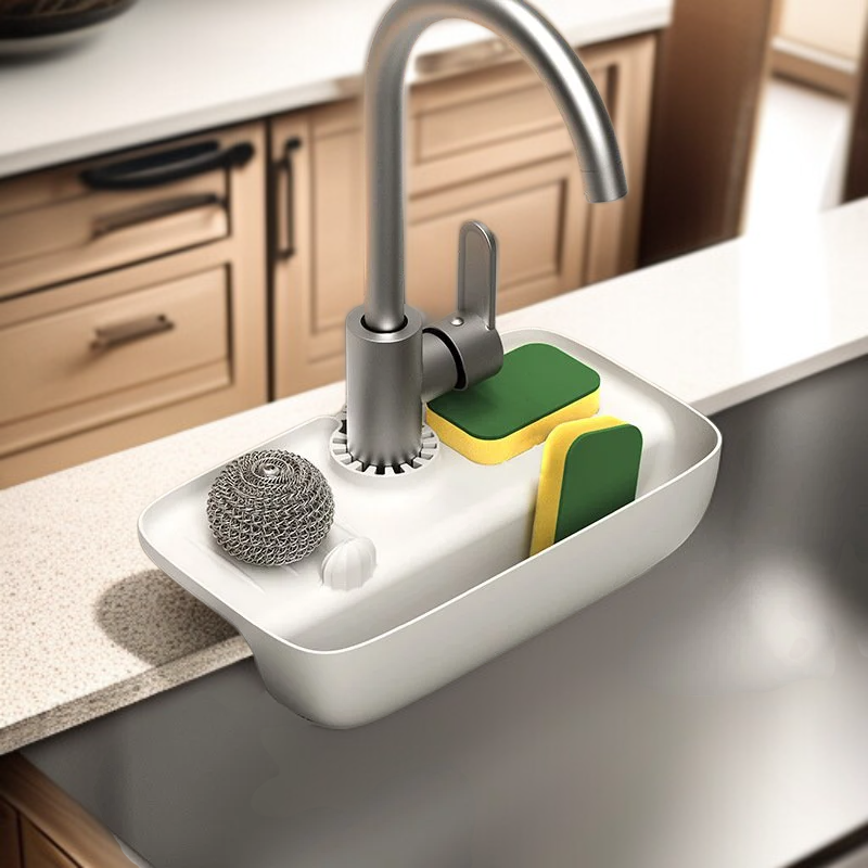 水龍頭防水滴瀝水收納架 水槽集水墊 防滑桌墊 廚房抹布海綿瀝水收納架