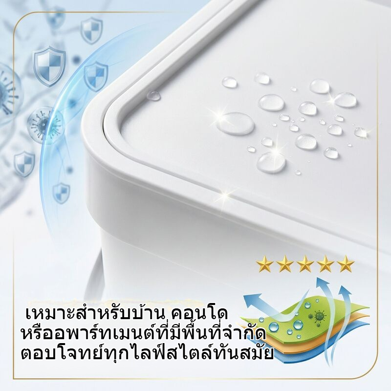 ถังขยะห้องน้ำแบบแขวนติดผนัง ไม่ต้องเจาะ มีฝาปิด ใช้ในห้องครัวและห้องน้ำได้