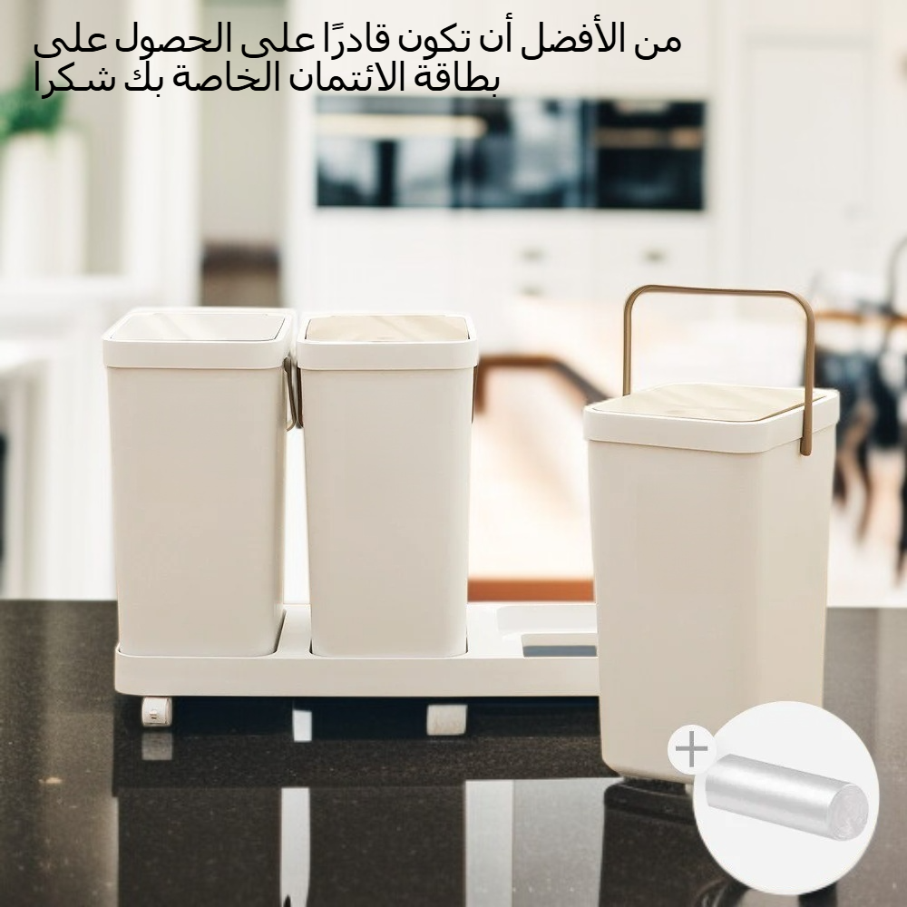 سلة مهملات بلاستيكية كبيرة للاستخدام المنزلي في المطبخ بدون غطاء