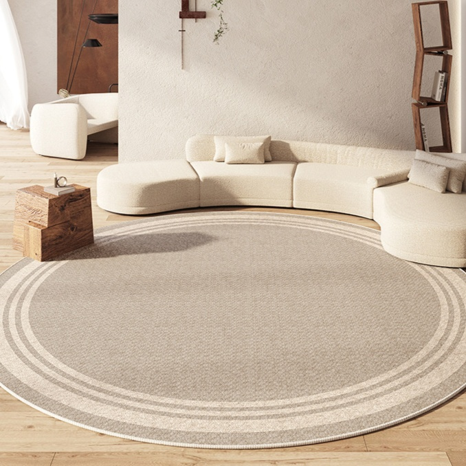 Modern Simple Round Coffee Table Rug Bedroom Bedside Loop Pile Carpet