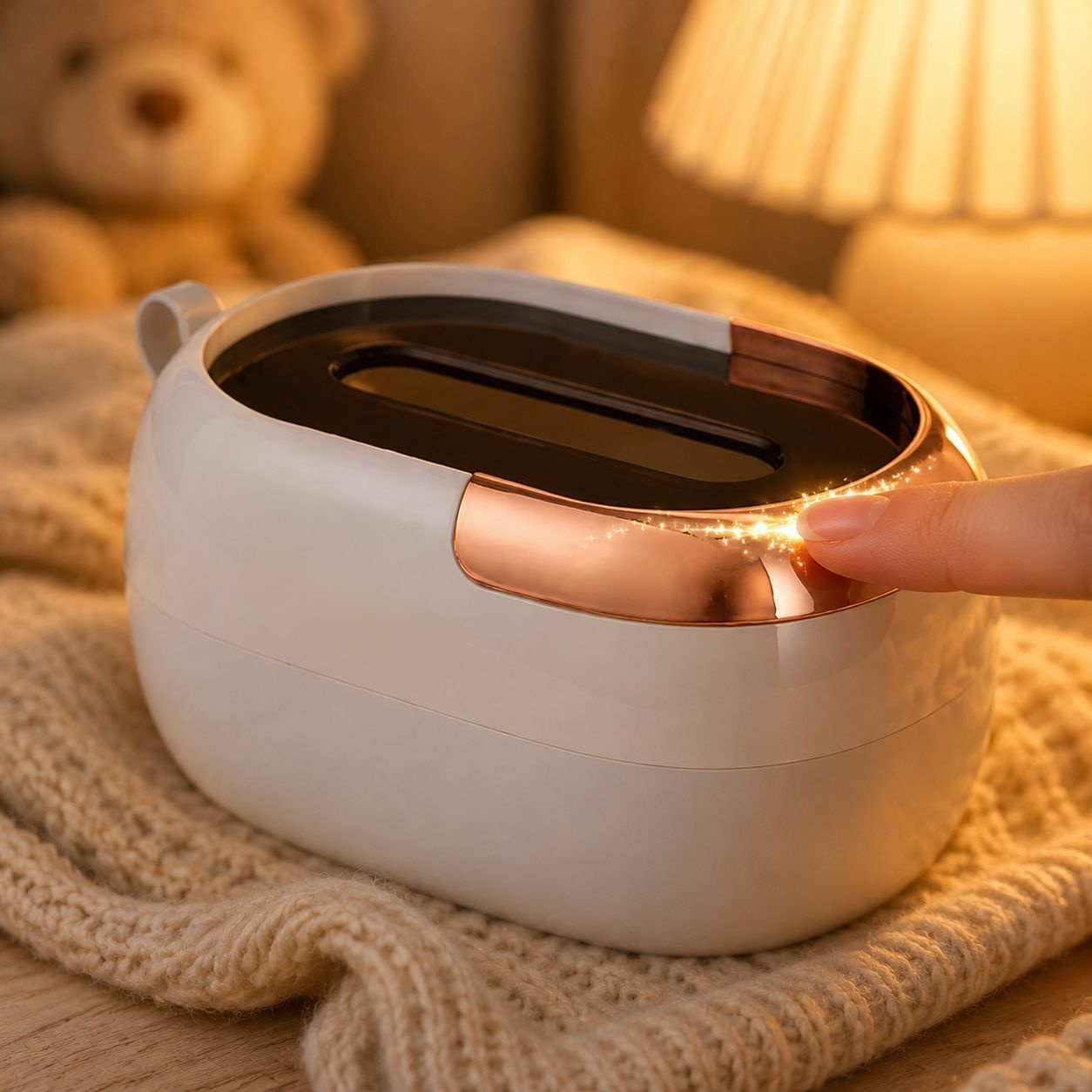 Spring-loaded tissue holder showing quick refill feature