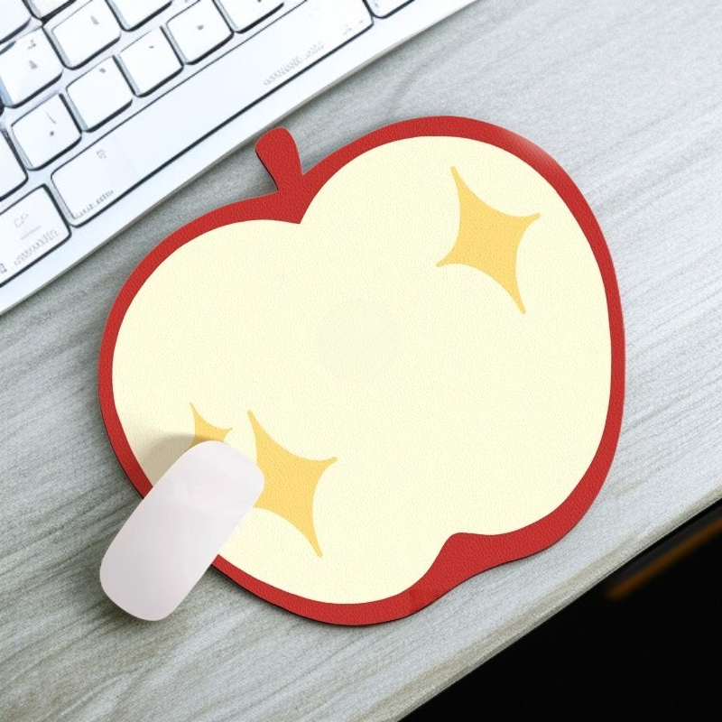 불규칙한 모양의 PU 가죽 마우스 패드