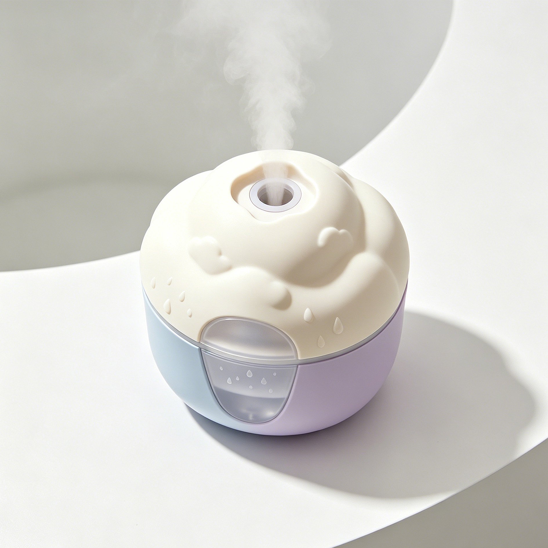Vue rapprochée de l'humidificateur silencieux