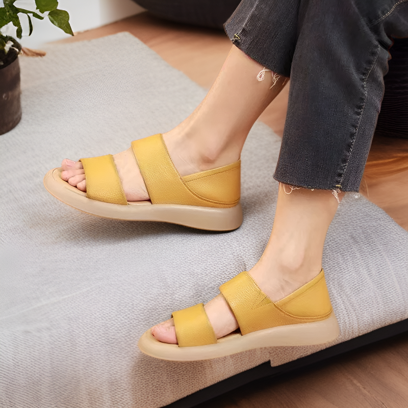 ファッションで快適なソフトソール女性用オープントゥシューズ