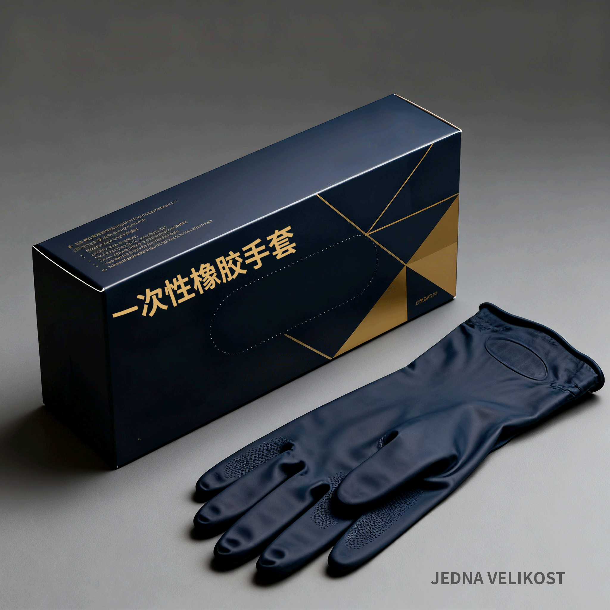 Jednorázové úklidové gumové rukavice v krabičce