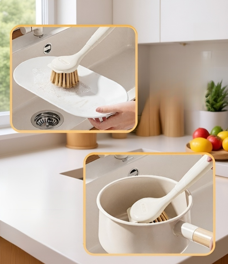 Detail of the long handle crevice cleaning brush