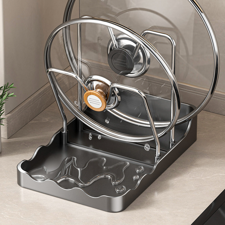 Multifunctional pot lid rack