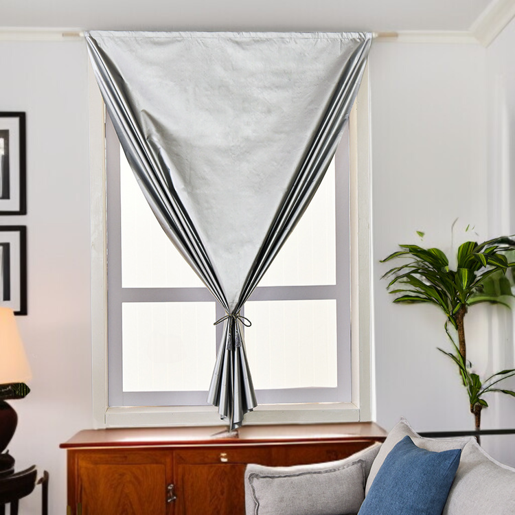 完成品の自己接着遮光カーテン レンタルルーム 寝室 厚手 フローティングウィンドウ 寝室 カーテン ノーパンチ遮光ファブリックカーテン