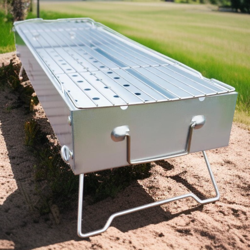 Outdoor smokeless folding barbecue grill