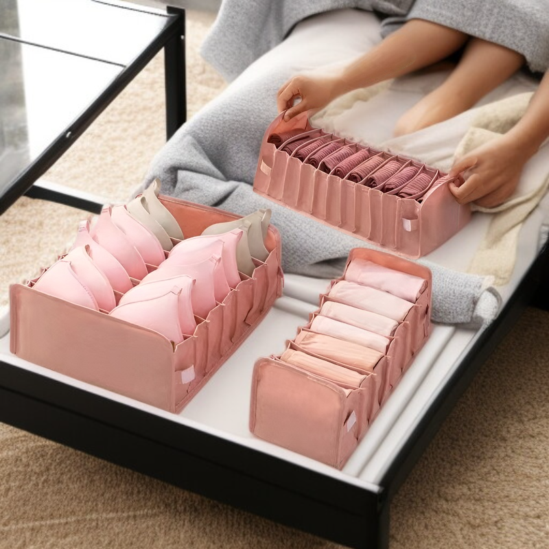Fabric storage artifact underwear storage box bedroom drawer type foldable partition home storage bo