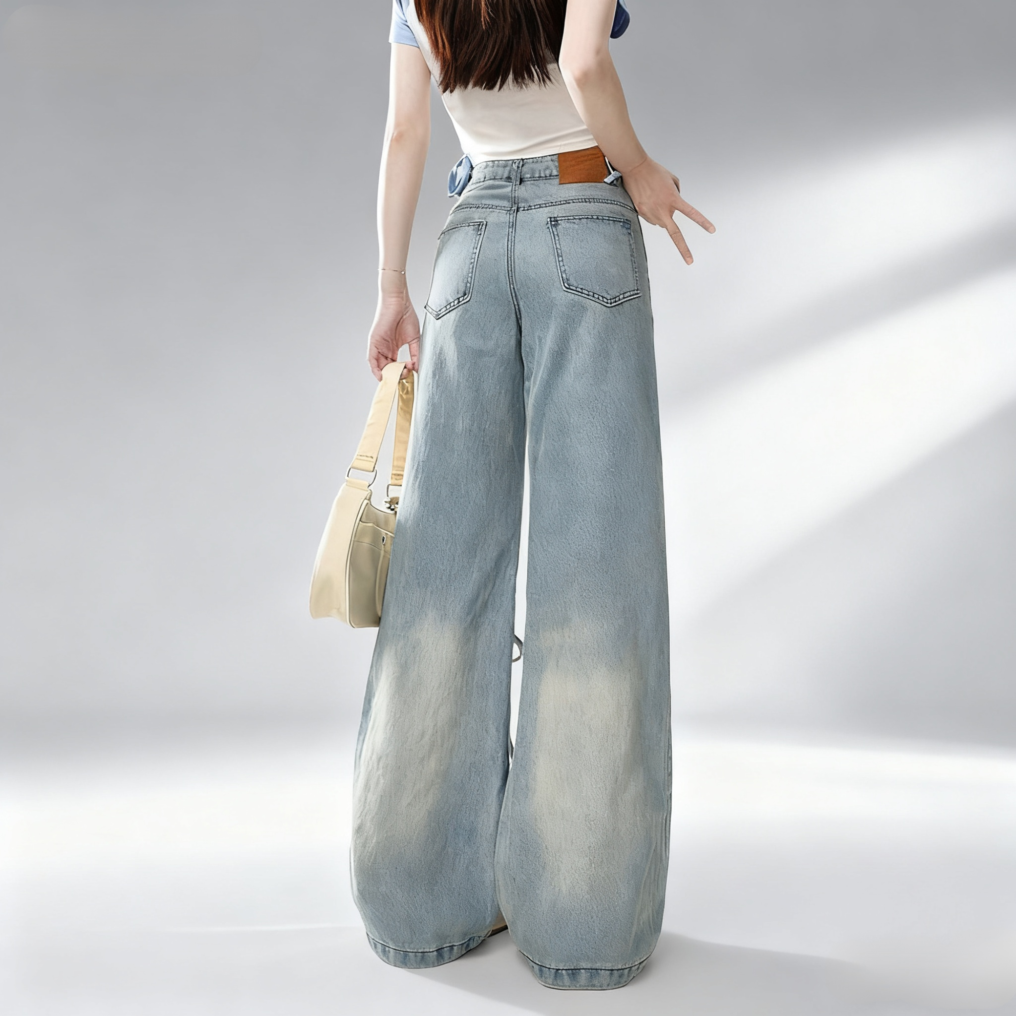 Amerikanische Vintage-Liebe Stickerei Jeans