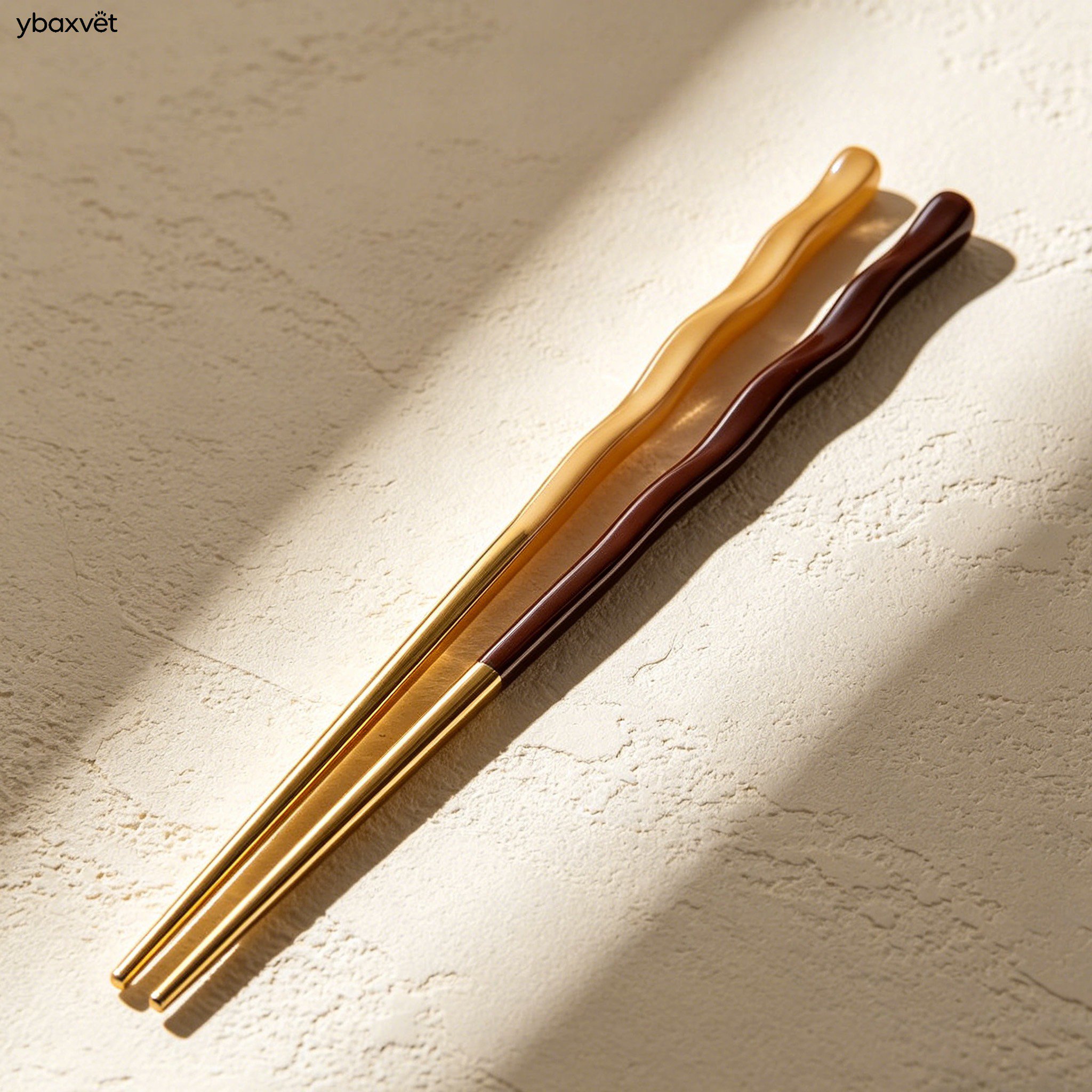 Ergonomic wave-shaped chopsticks for Asian cuisine