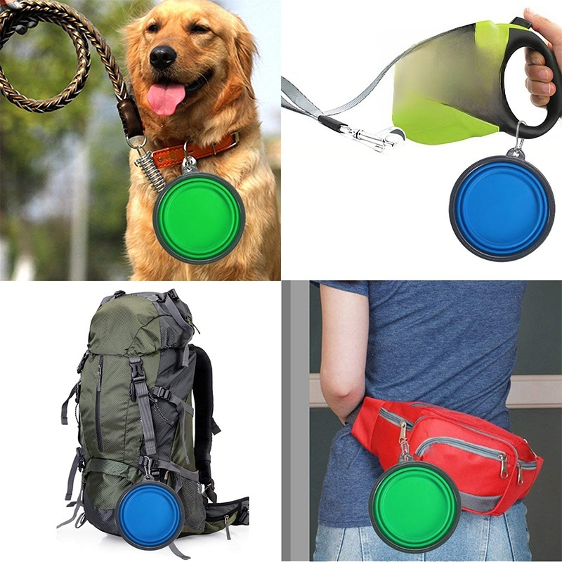 ペット用アウトドア折り畳み式携帯給水ボウル