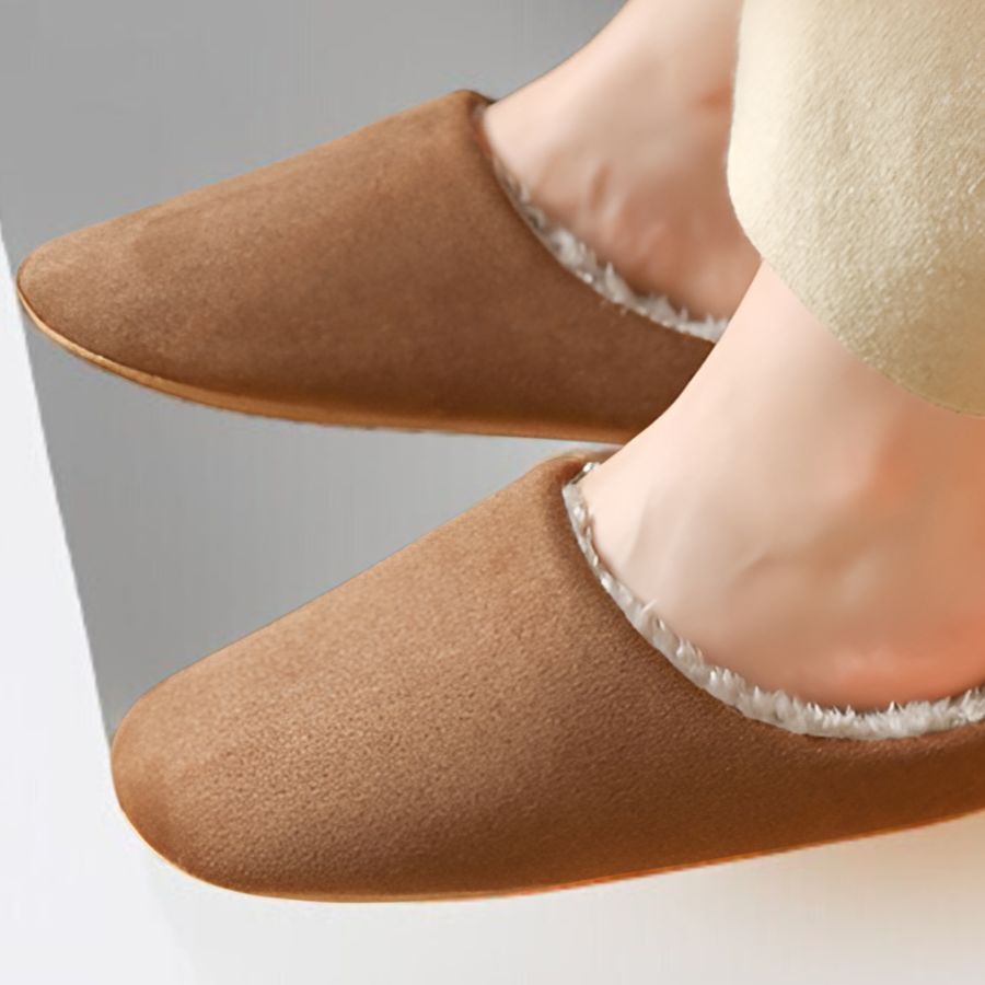 นุ่มแต่เพียงผู้เดียวขนแกะเงียบลื่นรองเท้าแตะผ้าฝ้าย