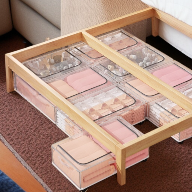 Space-saving storage solution under the bed