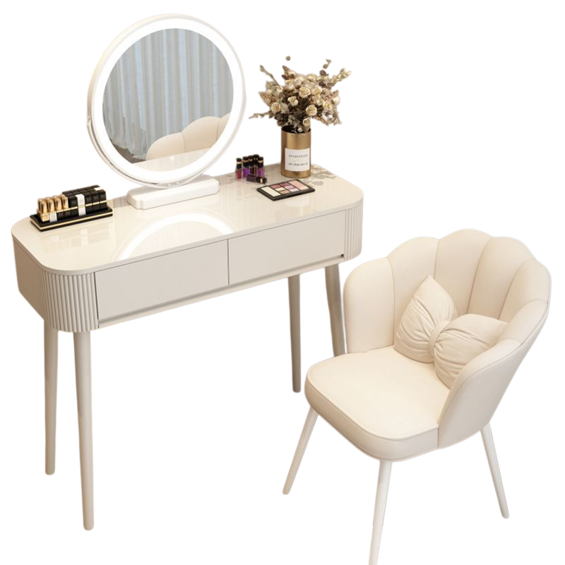 Light Luxury Wabi-Sabi White Dressing Table Simple Bedroom Vanity