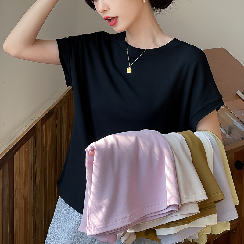 여름 루즈핏 가오리핏 섹시 티셔츠 여상의 어깨 소매 가오리핏 여 루즈핏 상의