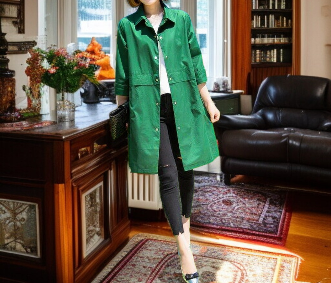 봄 가을용 여성 트렌치코트 데일리 코디