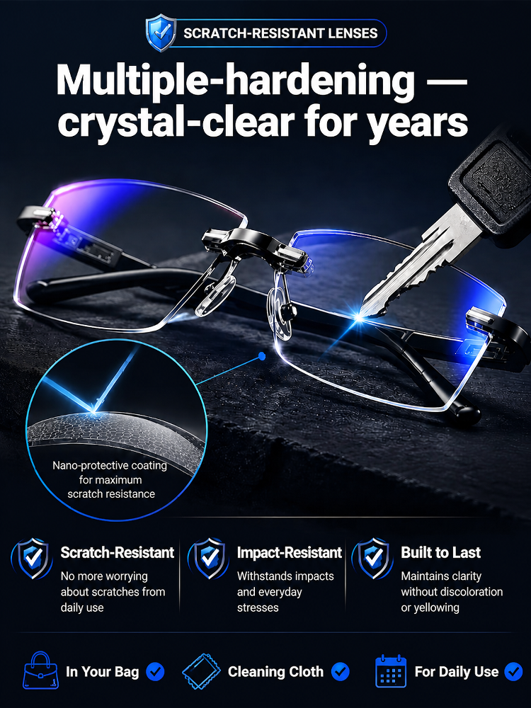 Ultra-light Diamond-Cut Rimless Reading Glasses