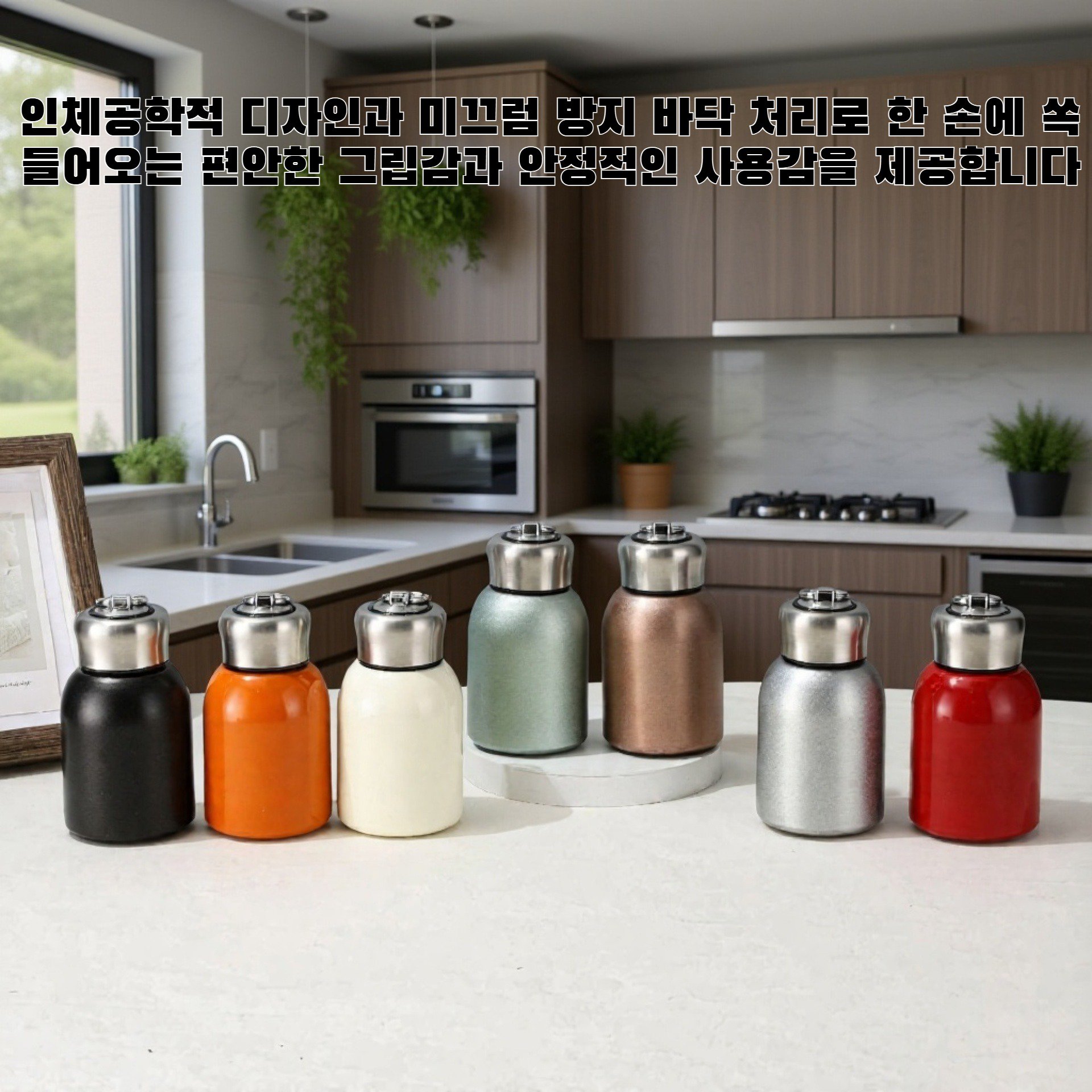 316 스테인리스 스틸 프리미엄 보온컵 정면 사진