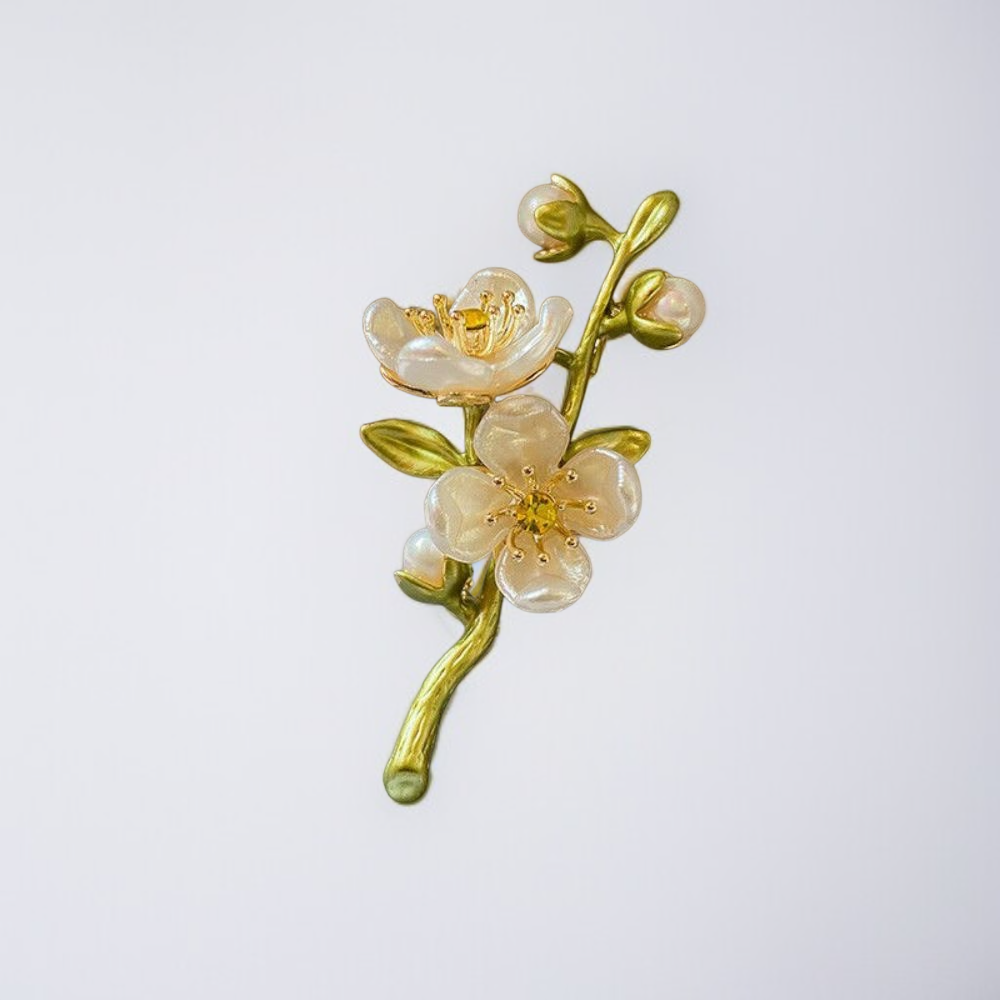 Grüner Jasmin Schmuck Brosche