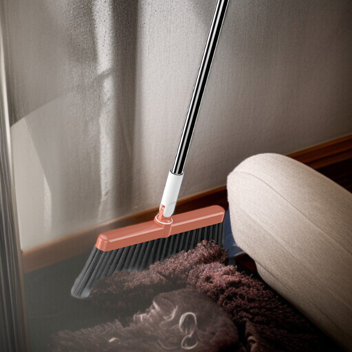 折りたたみ式家庭用ほうきとちりとりセットソフトほうき多機能キッチンとバスルームスクレーパーアーティファクト1個配送