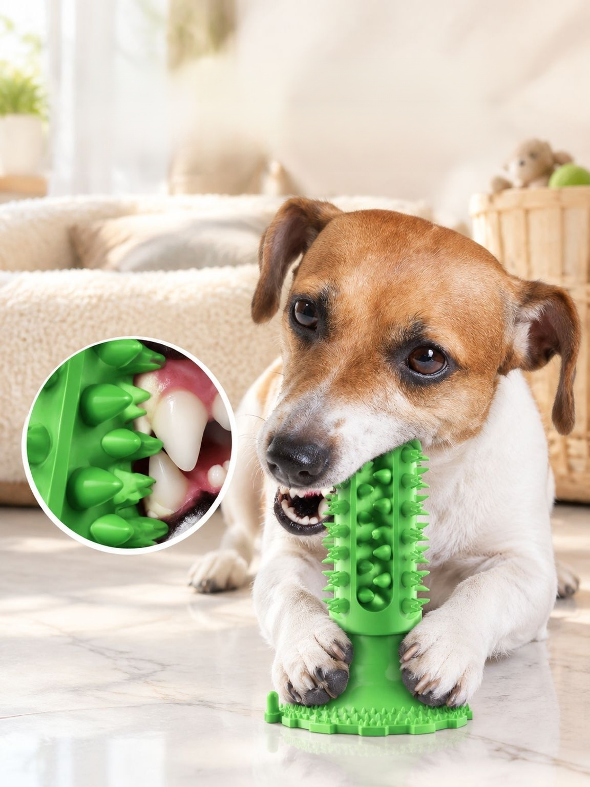 Pet Dog Suction Cup Squeaky Chew Stick, Durable Bite-Resistant Toy