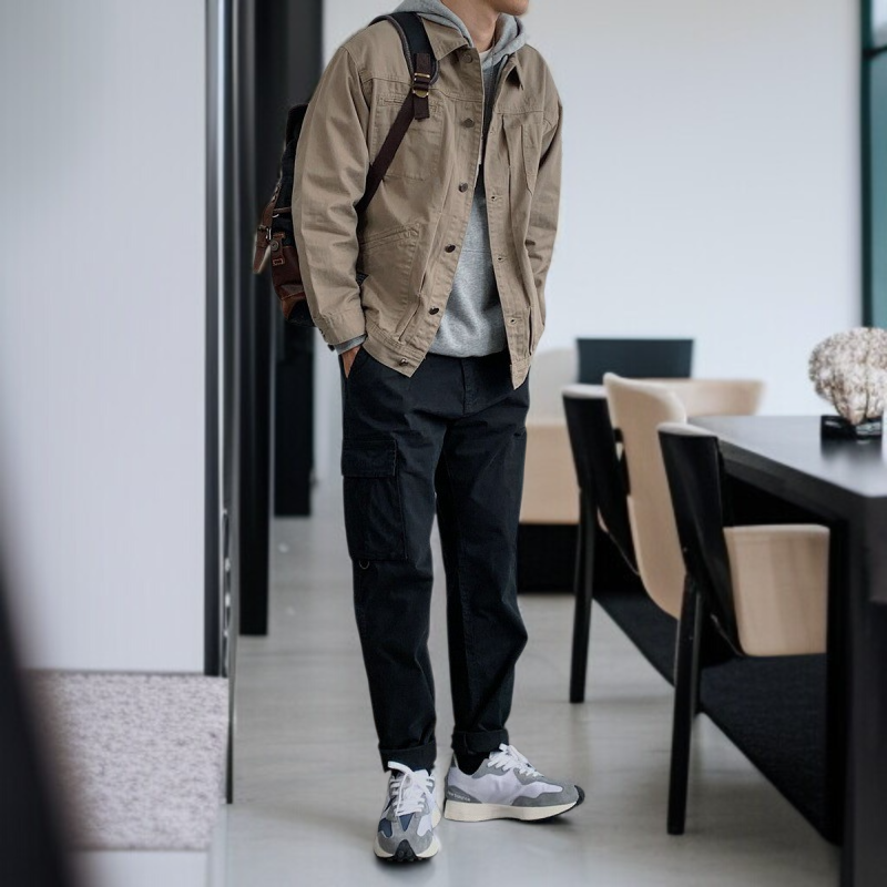 メンズジージャケット春モデルルーズカジュアルジャケットワークウェアジャケットメンズトップス