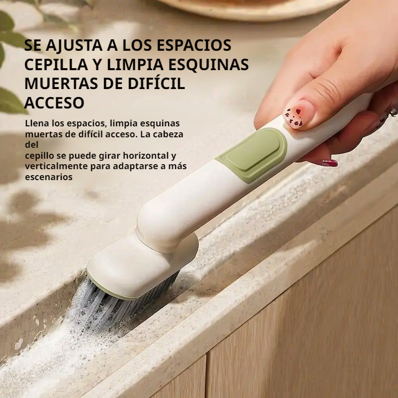 Cepillo de Limpieza Giratorio para Esquinas  con Adición de Líquido
