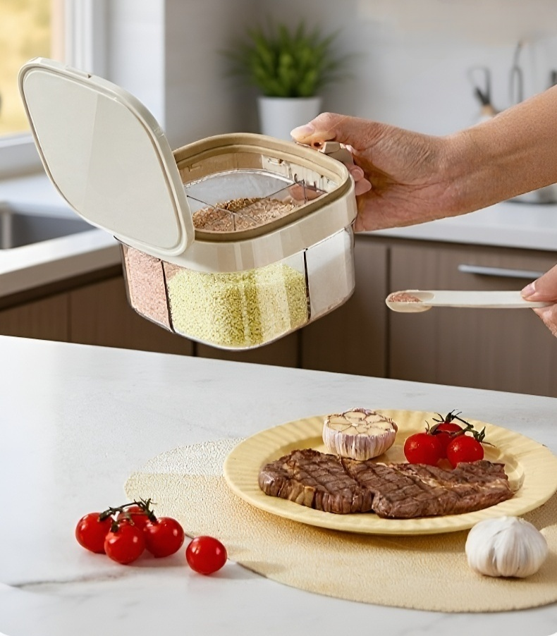 簡単開閉ワンタッチ蓋付き調味箱