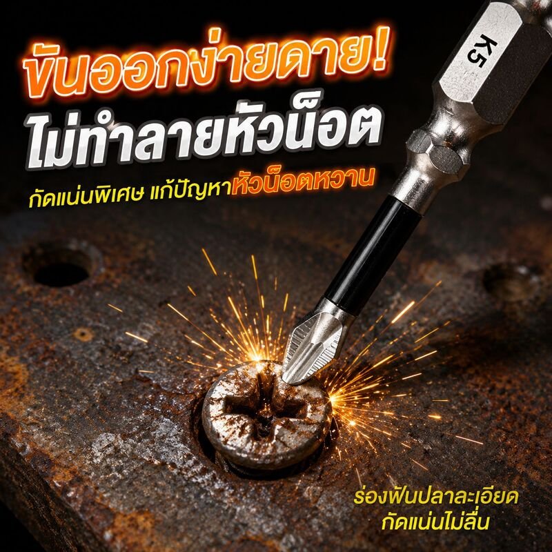 ดอกไขควงหัวแฉกแม่เหล็กป้องกันลื่นและใช้งานทนทาน ขนาดยาว 25-150 มม. ความแข็งสูง