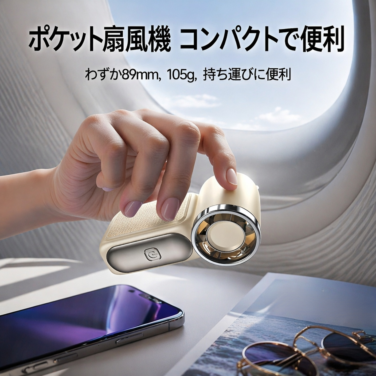 ミニハンディポケットファン 携帯式扇風機
