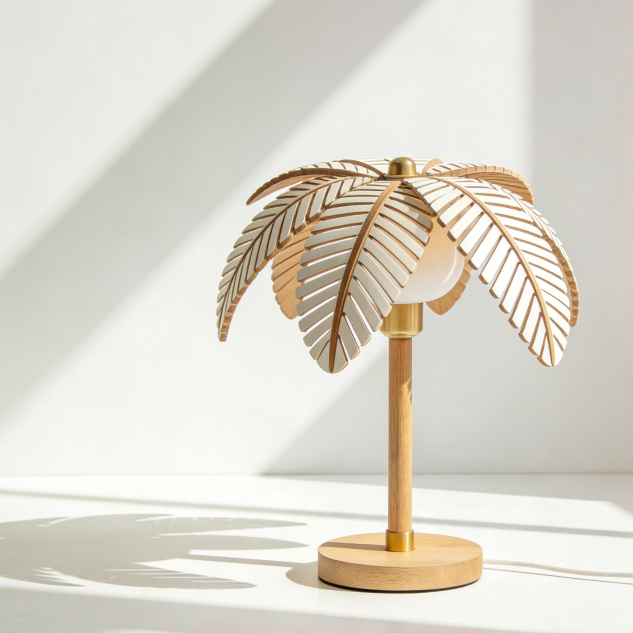 창의적인 원목 테이블 램프 전체 모습