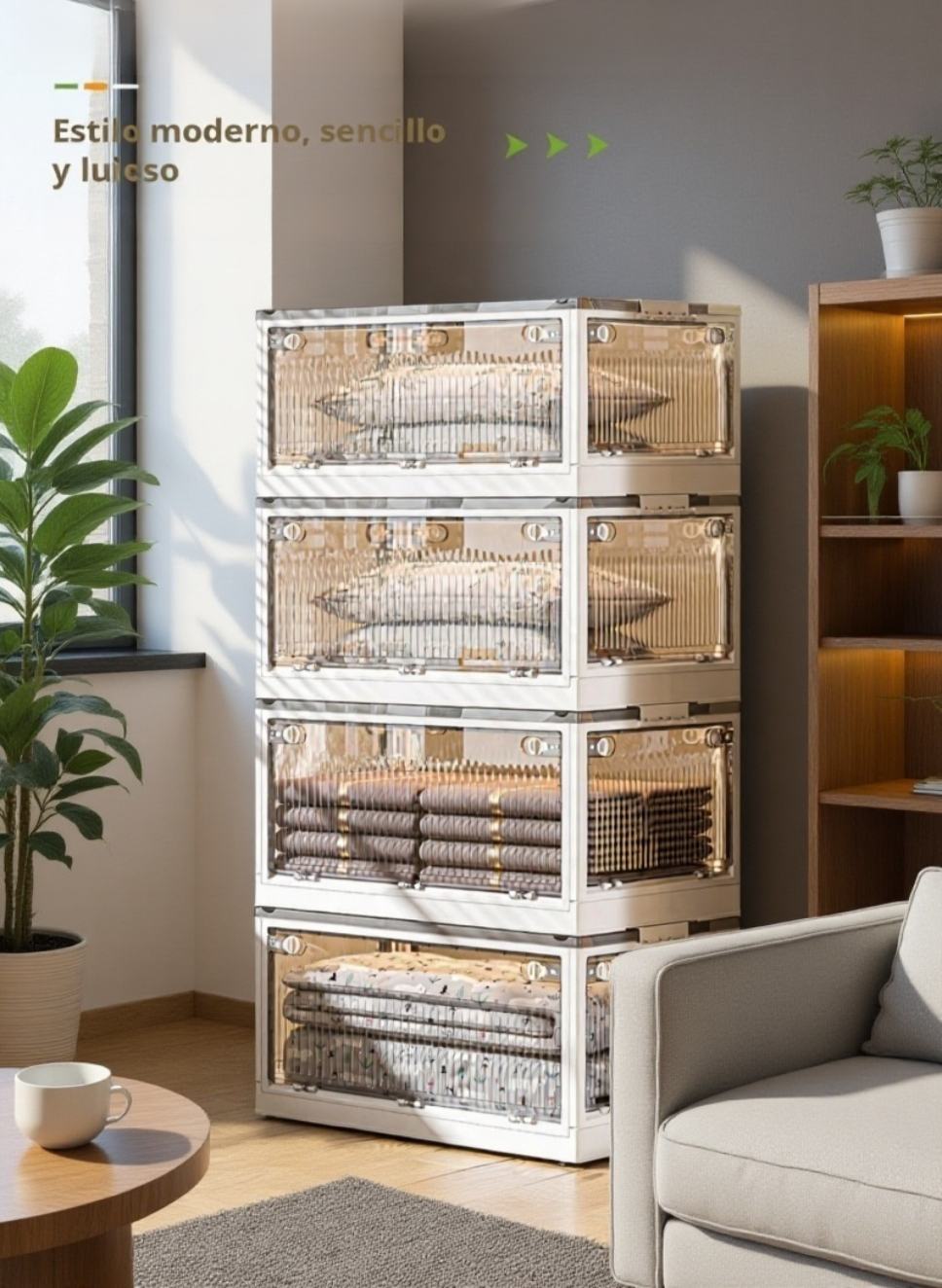 Caja de almacenamiento resistente para colchas en armario plegable