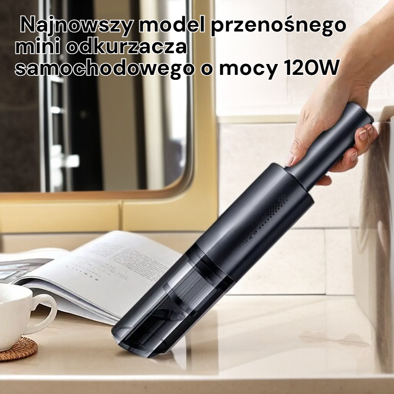 Najnowocześniejszy przenośny mini odkurzacz samochodowy i domowy 120W