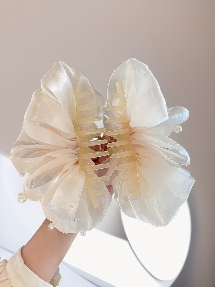 泡泡網紗珍珠鯊魚夾側面展示