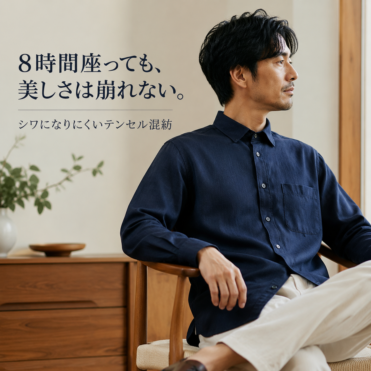 春夏新作ラグジュアリーメンズ テンセルリネン 長袖カジュアルシャツ