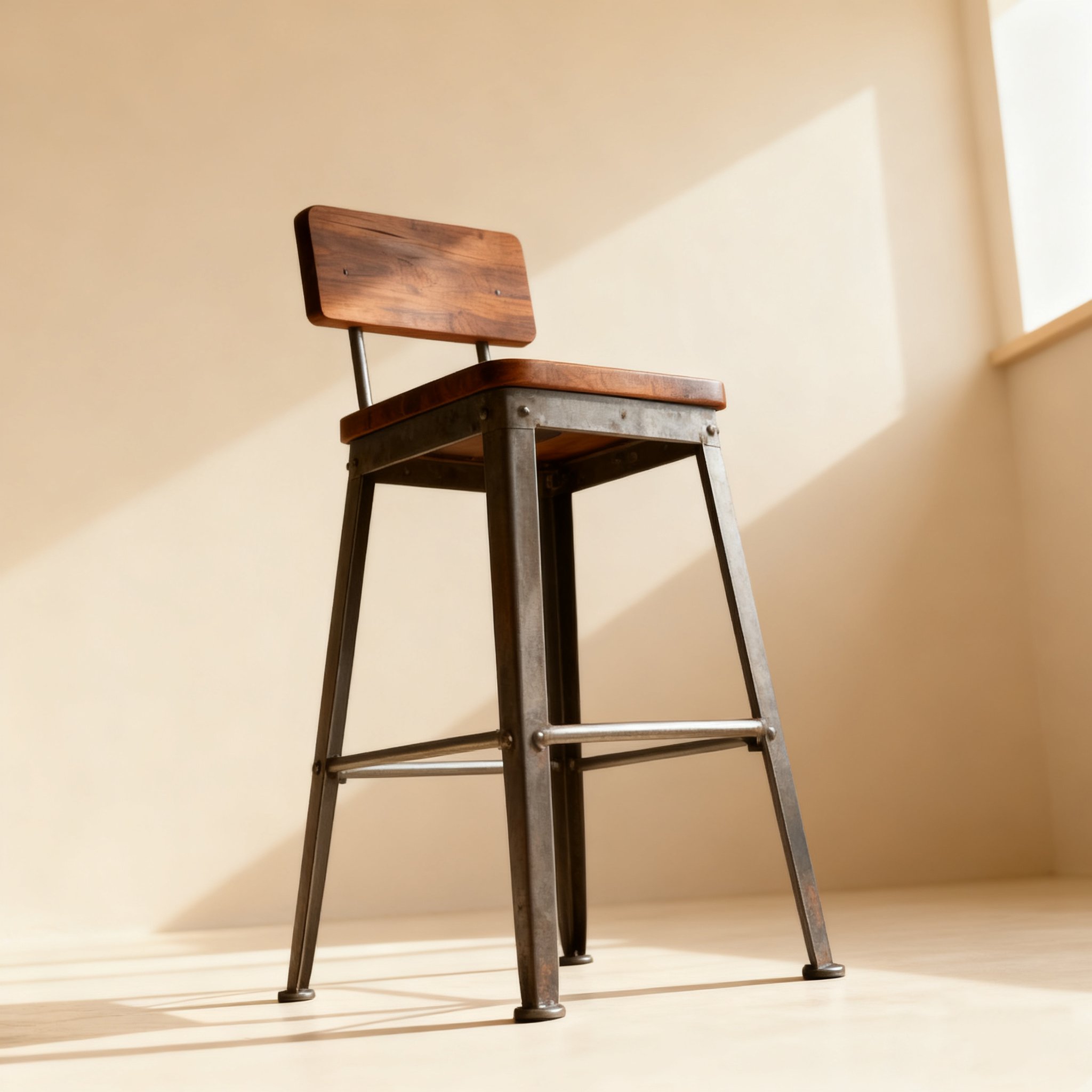 튼튼한 원목 소재 바 스툴 디테일