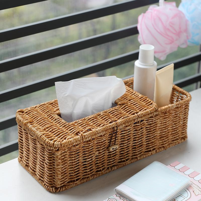 Woven tissue box storage
