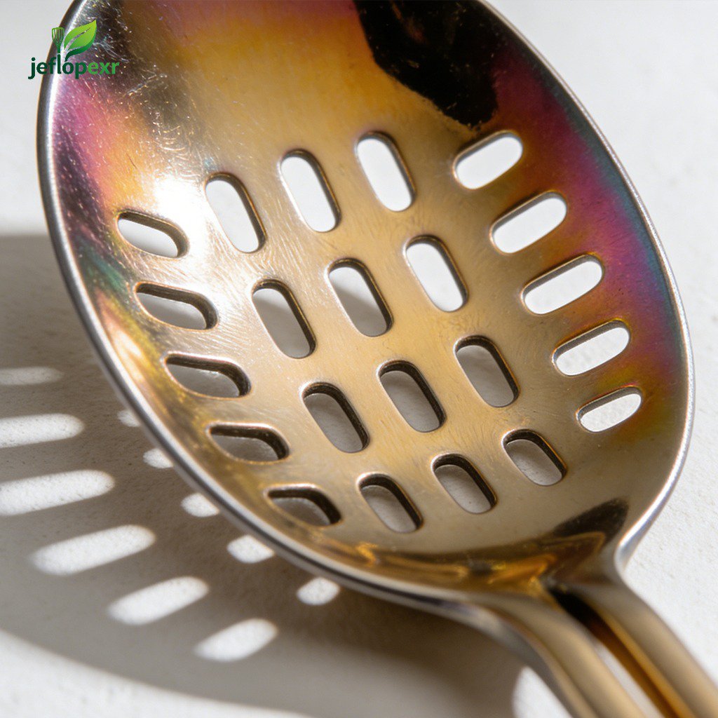 Cucharas de drenaje de acero inoxidable engrosadas (paquete de 4)